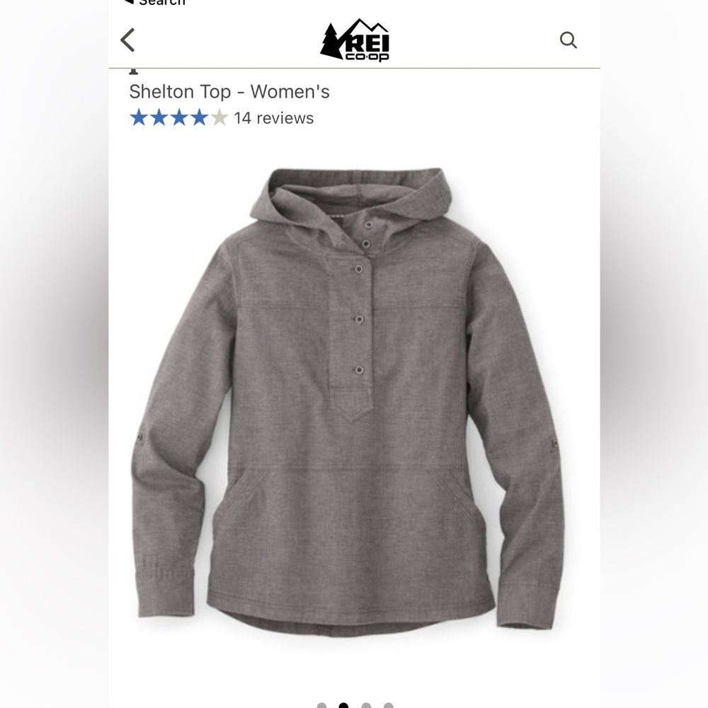 Prana Shelton Yoga Pullover Top XS Grey